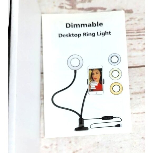 Professional Live Stream White Selfie Ring Light with Gooseneck Stand - Picture 6 of 6